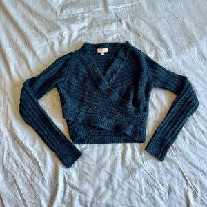 Modcloth Deep Teal V-Neck Sweater